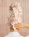 Kitsch: Terracotta Checker XL Hair Towel Wrap