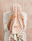 Kitsch: Terracotta Checker XL Hair Towel Wrap