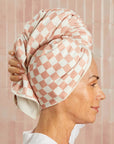 Kitsch: Terracotta Checker XL Hair Towel Wrap